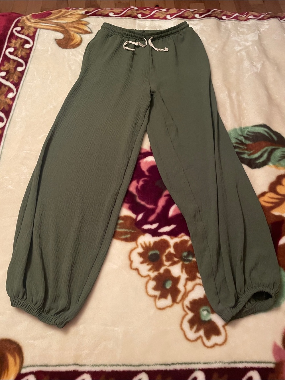 Zara Size Small Women’s Olive Green Drawstring Harem Pants